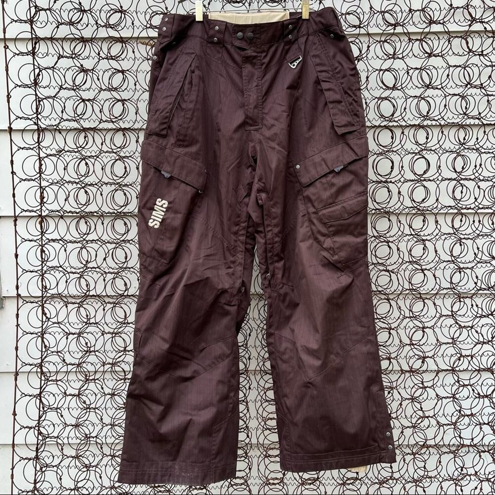 Sims Brown Ski Snowboard Snow Pants LARGE